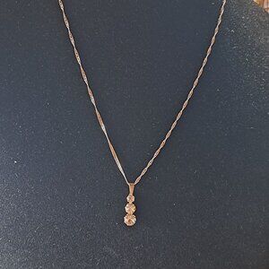 Clear crystals Journey necklace in silver tone